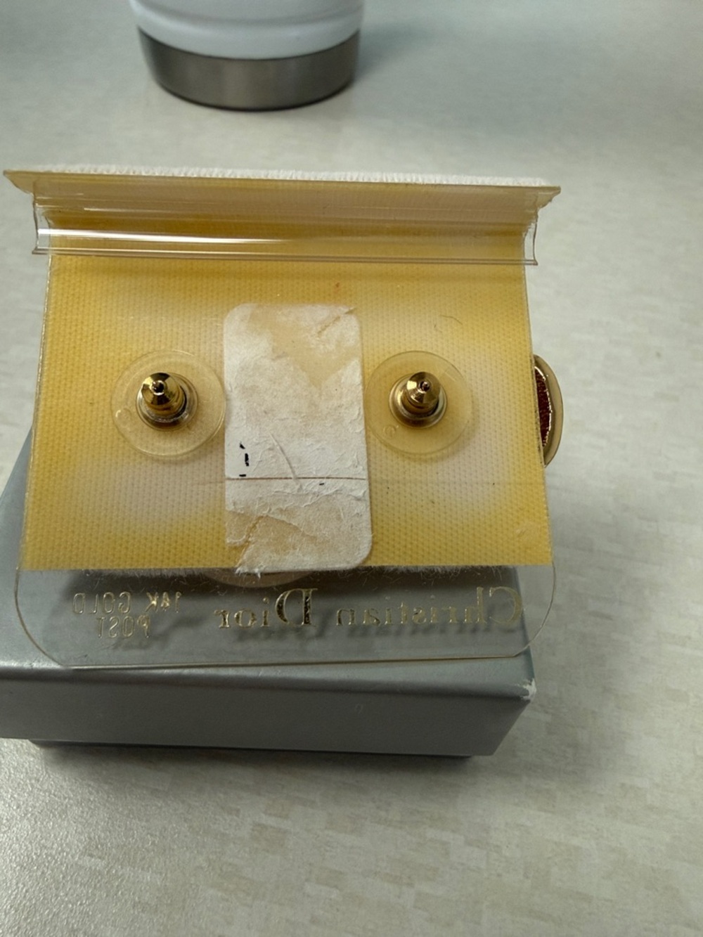 Dior Gold-Tone Crystal and Pearl Pierced Earrings - Picture 7 of 10